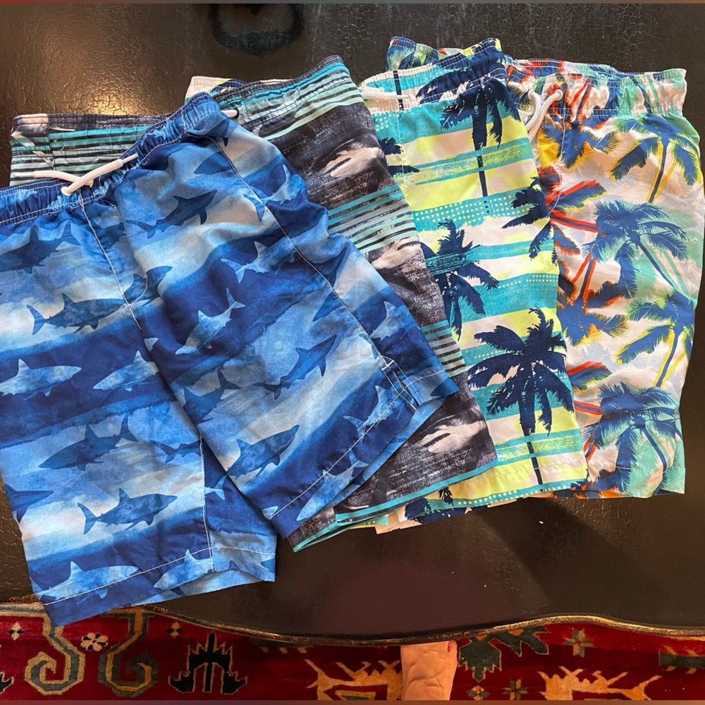 Lot of 4 boys size L 10/12 swim trunks from Children’s Place